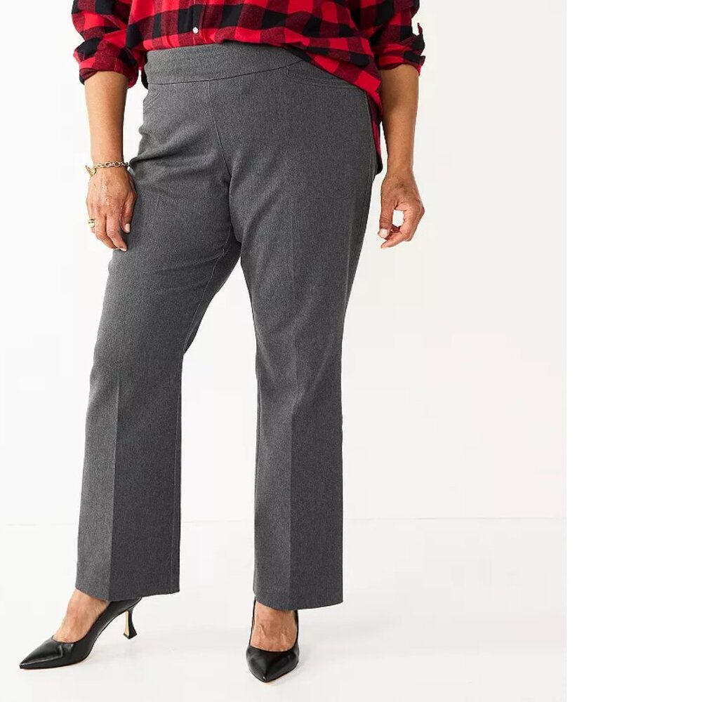 Croft & Barrow Heather Gray Bootcut Mid Rise Pants Size 20W New With Tags